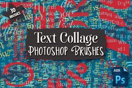 Text Collage Photoshop Brushes
