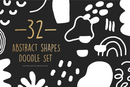 Abstract Shapes Doodle Set Clipart