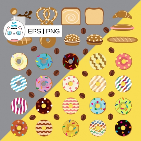 Bread Donuts CoffeeBreakfast EPS