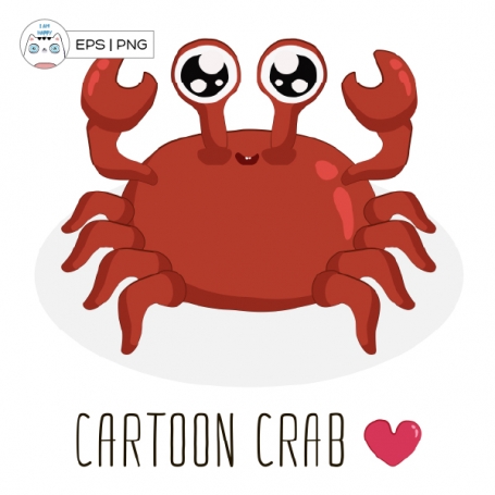 Cartoon Rad Crab EPS PNG