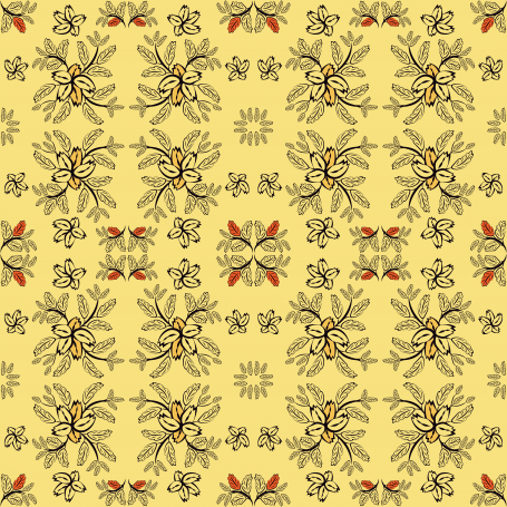 Floral folk damask pattern Fantasy