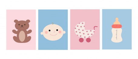 Set of templates of baby and