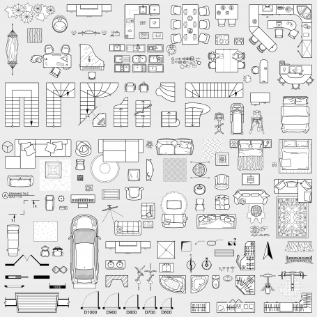 Floor plan with furniture