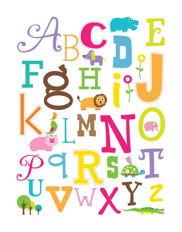 Colorful Letters Wall Art - Wall Art / Children Wall Art | Luvly
